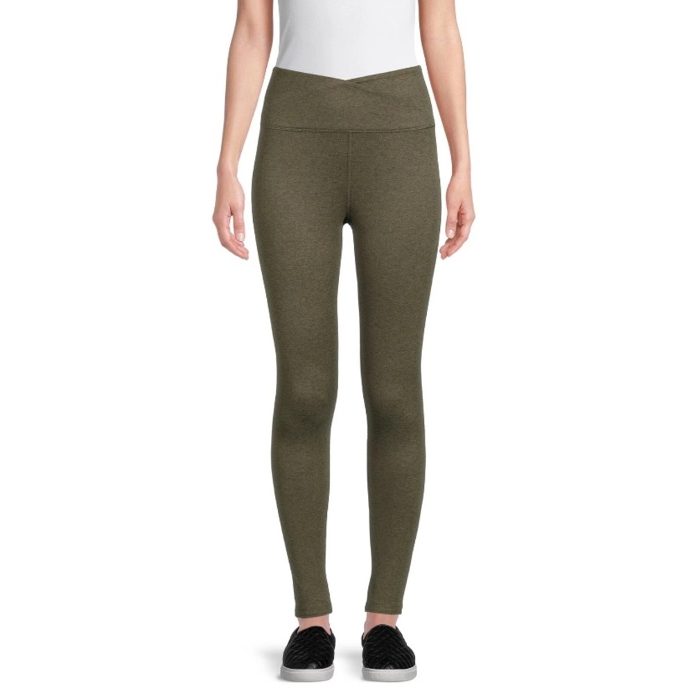Avia Olive Green Crossover Waist Leggings